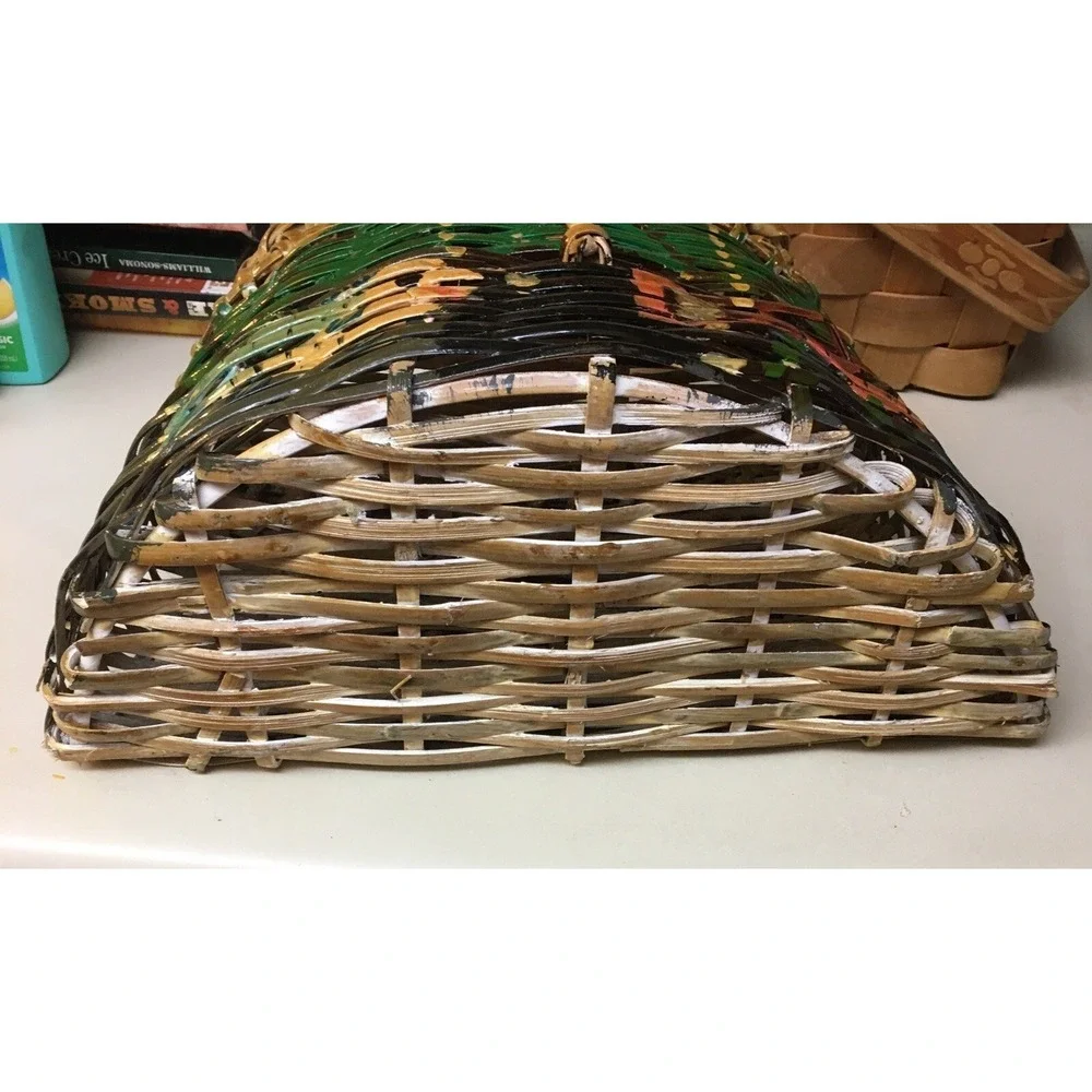 Decorative Painted Fly Fishing,Beach Wicker Basket Lodge Cabin‎ Core